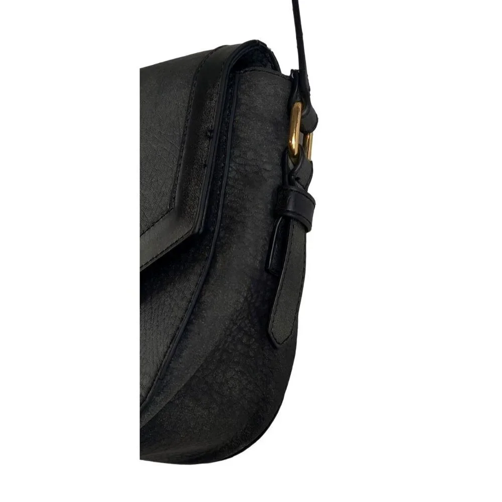 Crossbody Shoulder Strap Dark Grey Vegan Faux Leather Messenger Bag